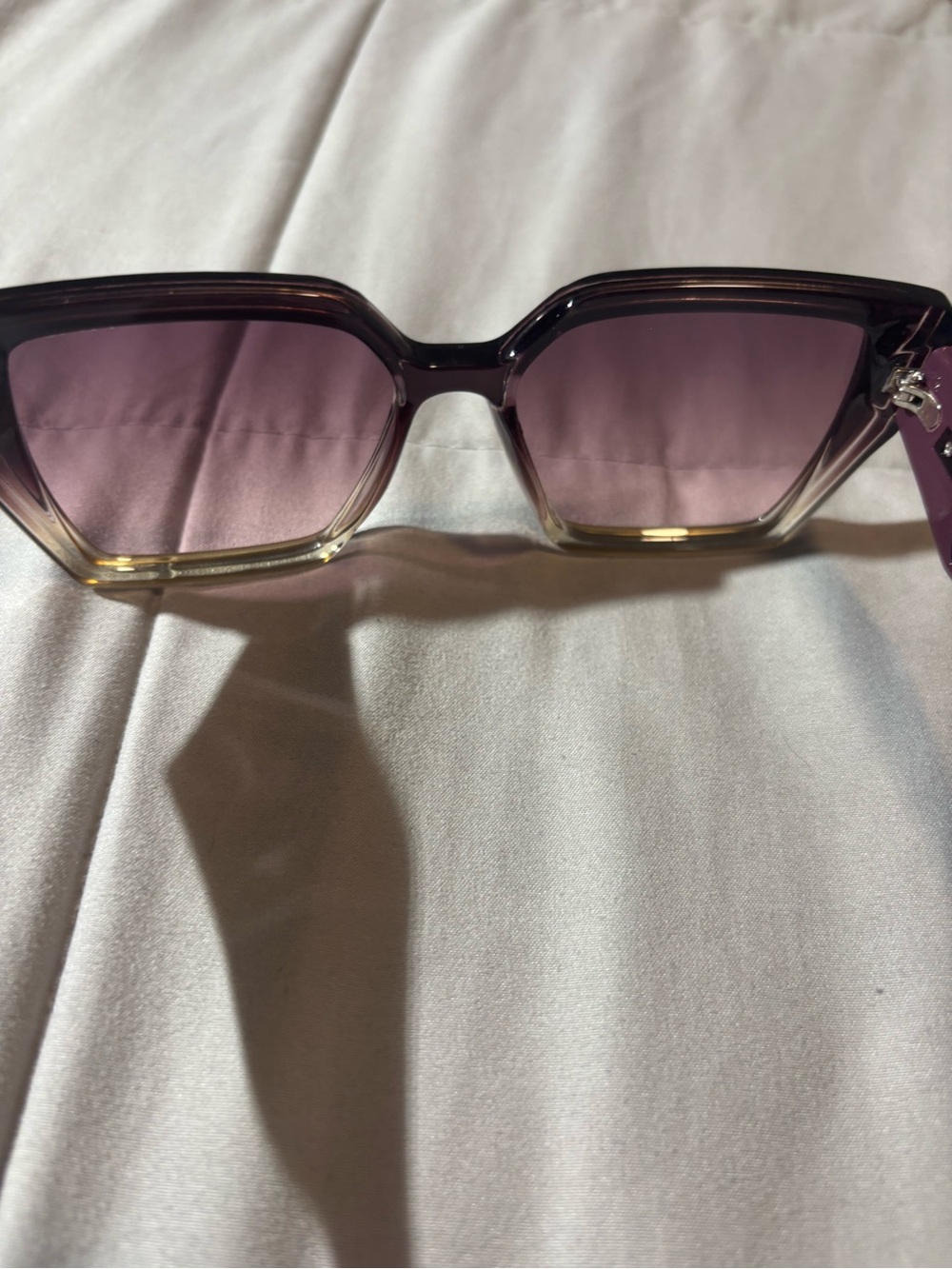 Prada Purple Gradient Square Sunglasses with Logo Temples - Picture 5 of 8